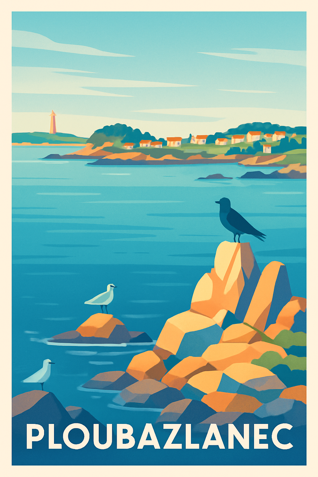 Côtes-d'Armor France Pas de Cadre / 20 × 30cm Affiche de Ploubazlanec - Sérénité côtière bretonne