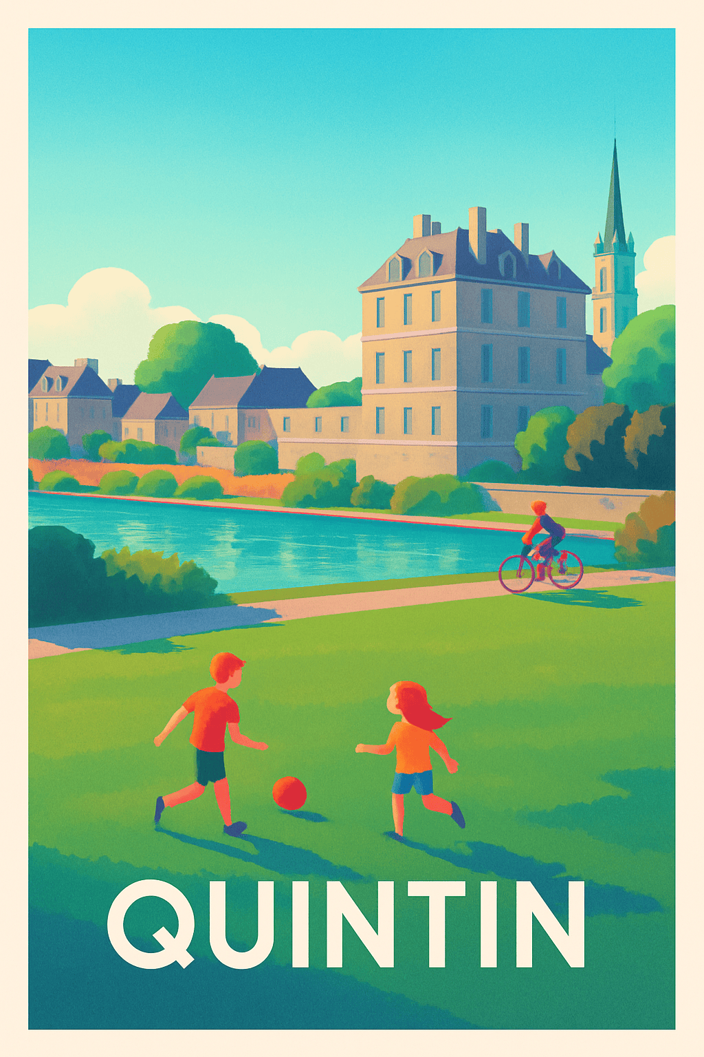 Affiche Quintin — Douceur de vie au bord de l'eau · poster d'art de Quintin