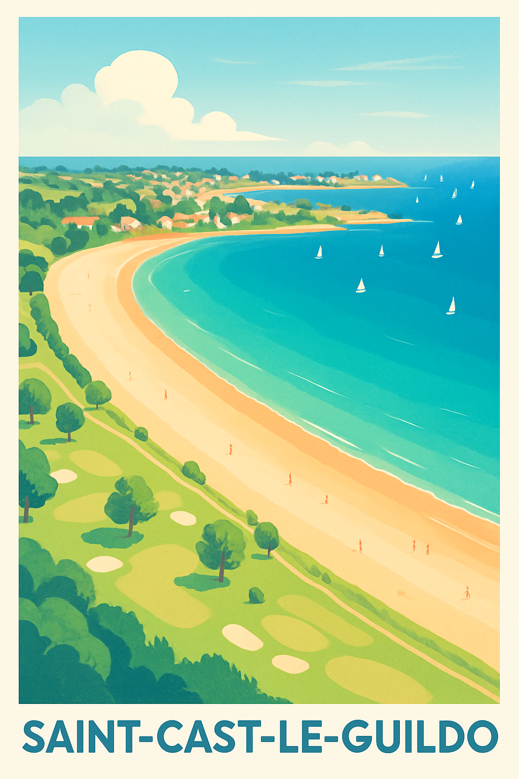 Affiche Saint-Cast-le-Guildo — Évasion balnéaire et nature préservée · poster d'art de Saint-Cast-le-Guildo