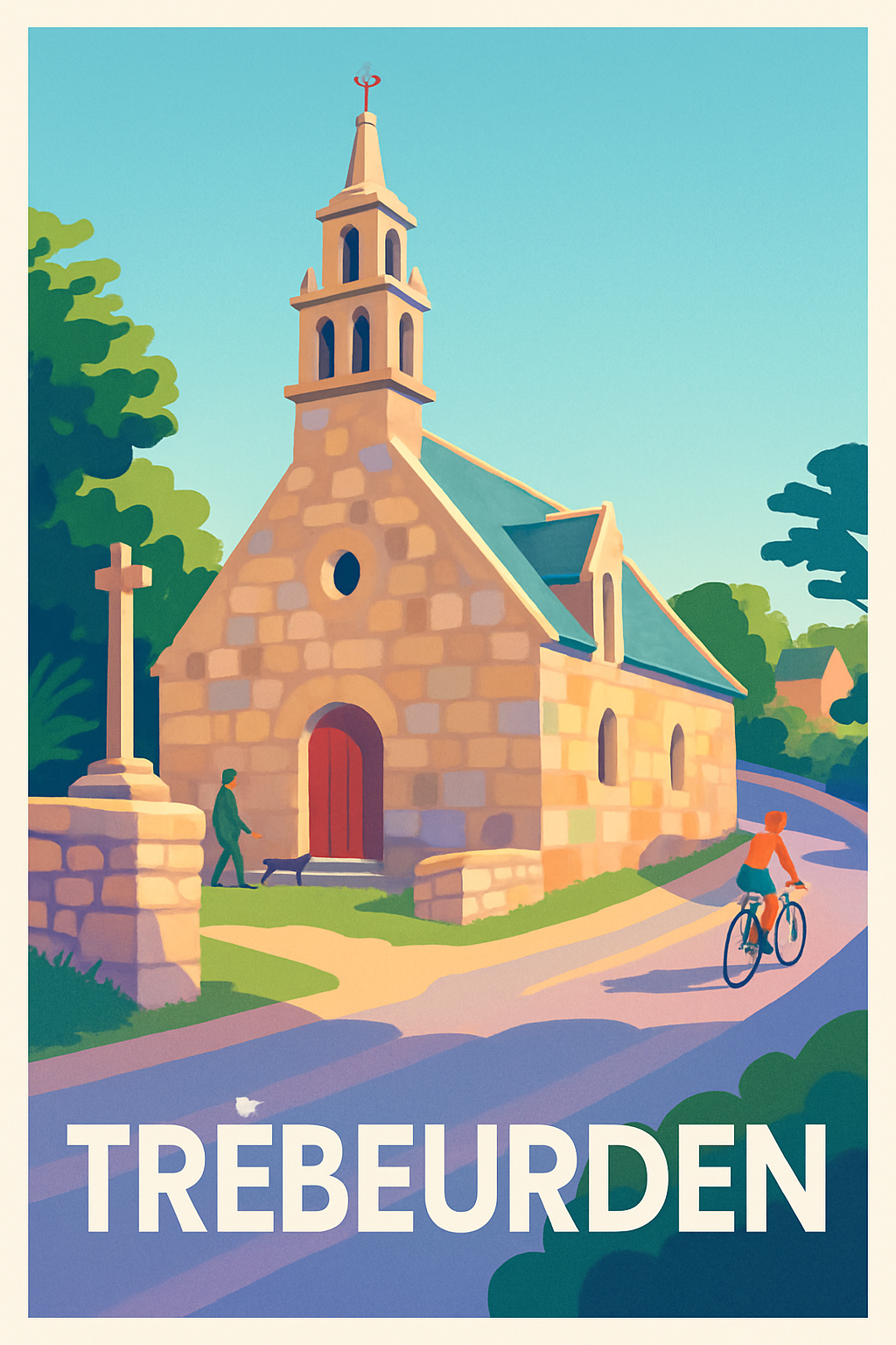 Côtes-d'Armor France Pas de Cadre / 20 × 30cm Affiche de Trébeurden - Charme paisible et architecture bretonne
