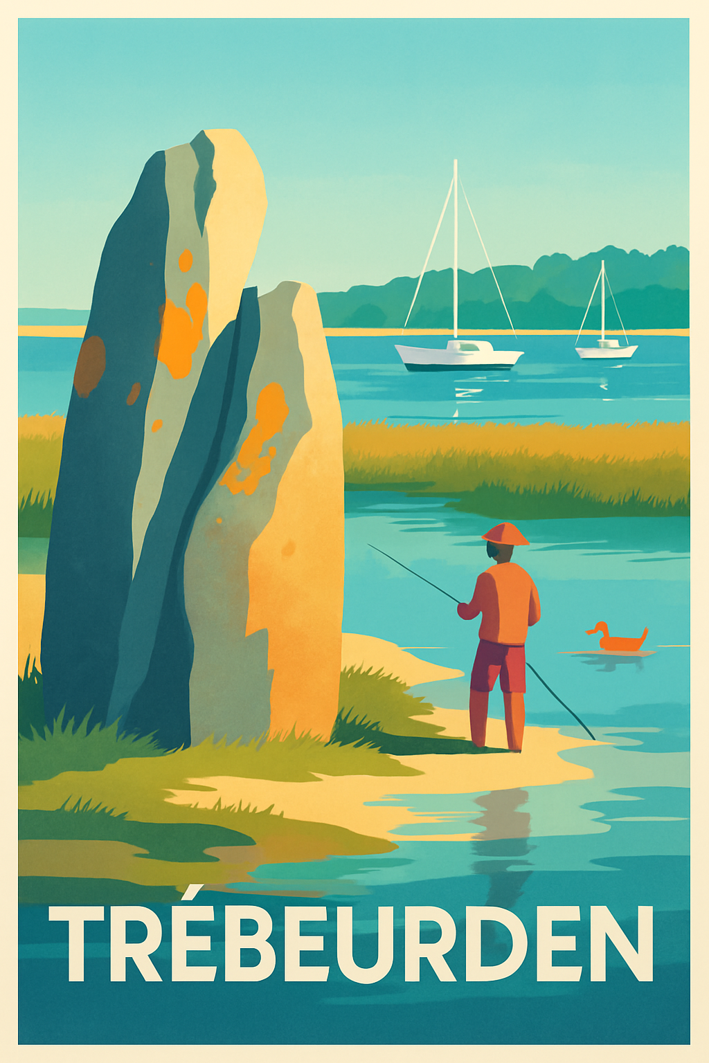 Côtes-d'Armor France Pas de Cadre / 20 × 30cm Affiche de Trébeurden - Plénitude au bord de l'eau