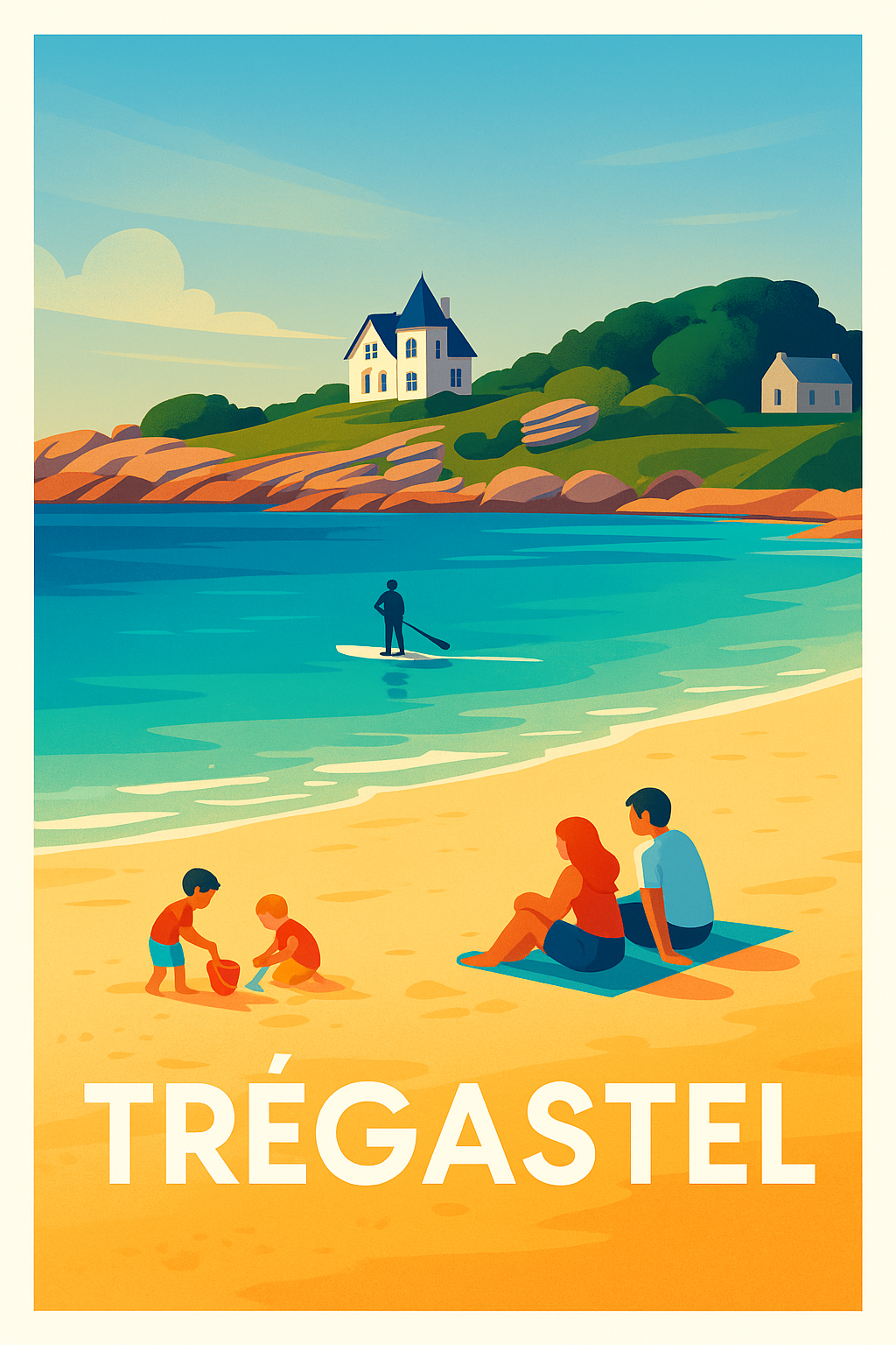 Affiche Trégastel — L'évasion côtière en Bretagne · poster d'art de Trégastel