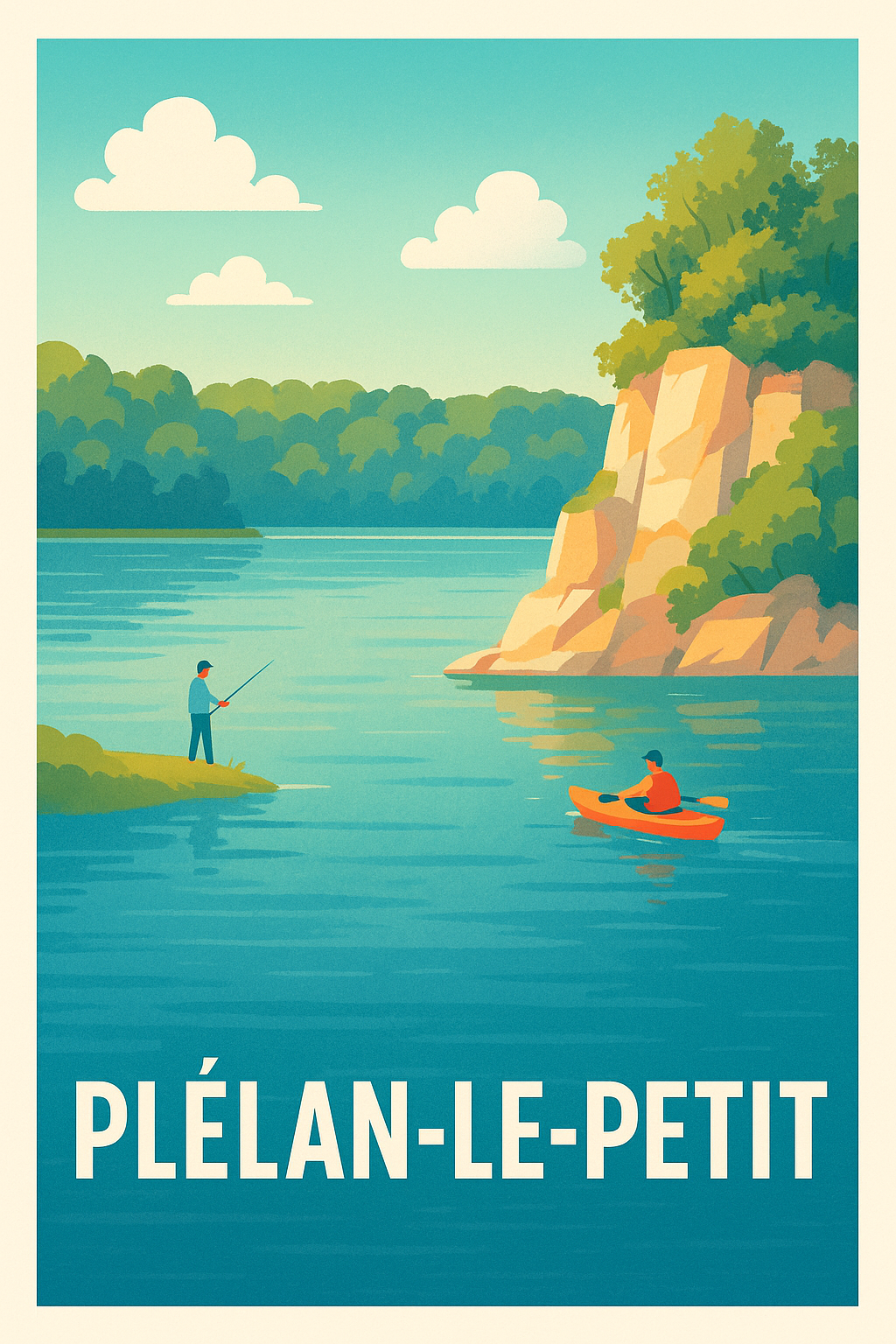 Affiche Plélan-le-Petit — Sérénité au fil de l'eau · poster d'art de Plélan-le-Petit
