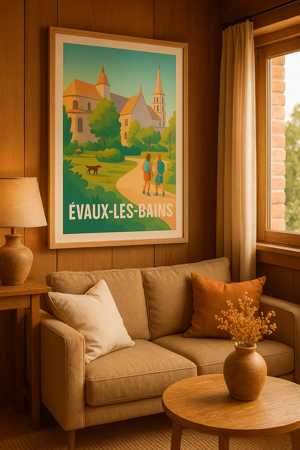 Affiche Évaux-les-Bains — Flânerie et Sérénité au Cœur de la Nature · poster d'art de Évaux-les-Bains