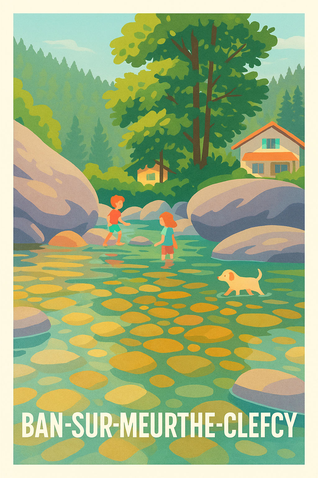 Affiche Ban-sur-Meurthe-Clefcy — Évasion bucolique au coeur de la nature · poster d'art de Ban-sur-Meurthe-Clefcy