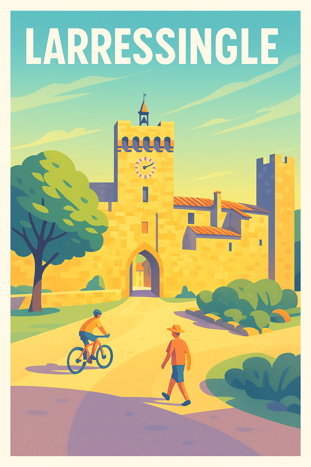 Affiche Larressingle — Charme médiéval et douceur de vivre · poster d'art de Larressingle