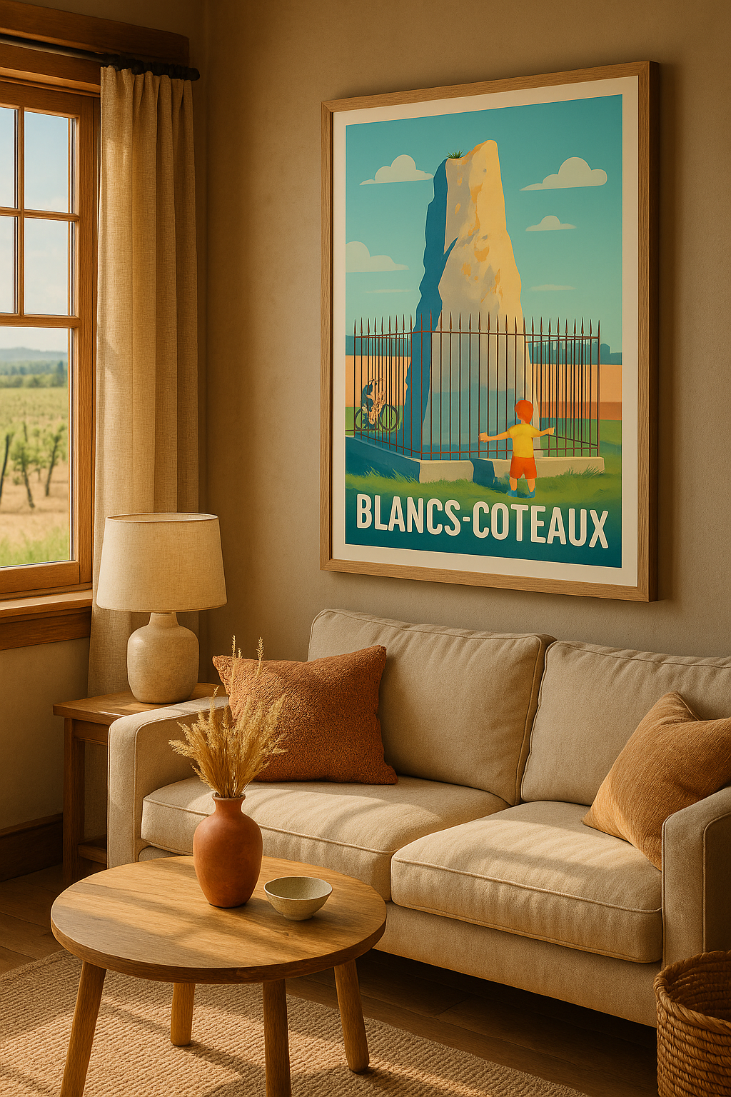 Mise en situation Affiche de Blancs-Coteaux - Une scène champêtre pleine d'histoires