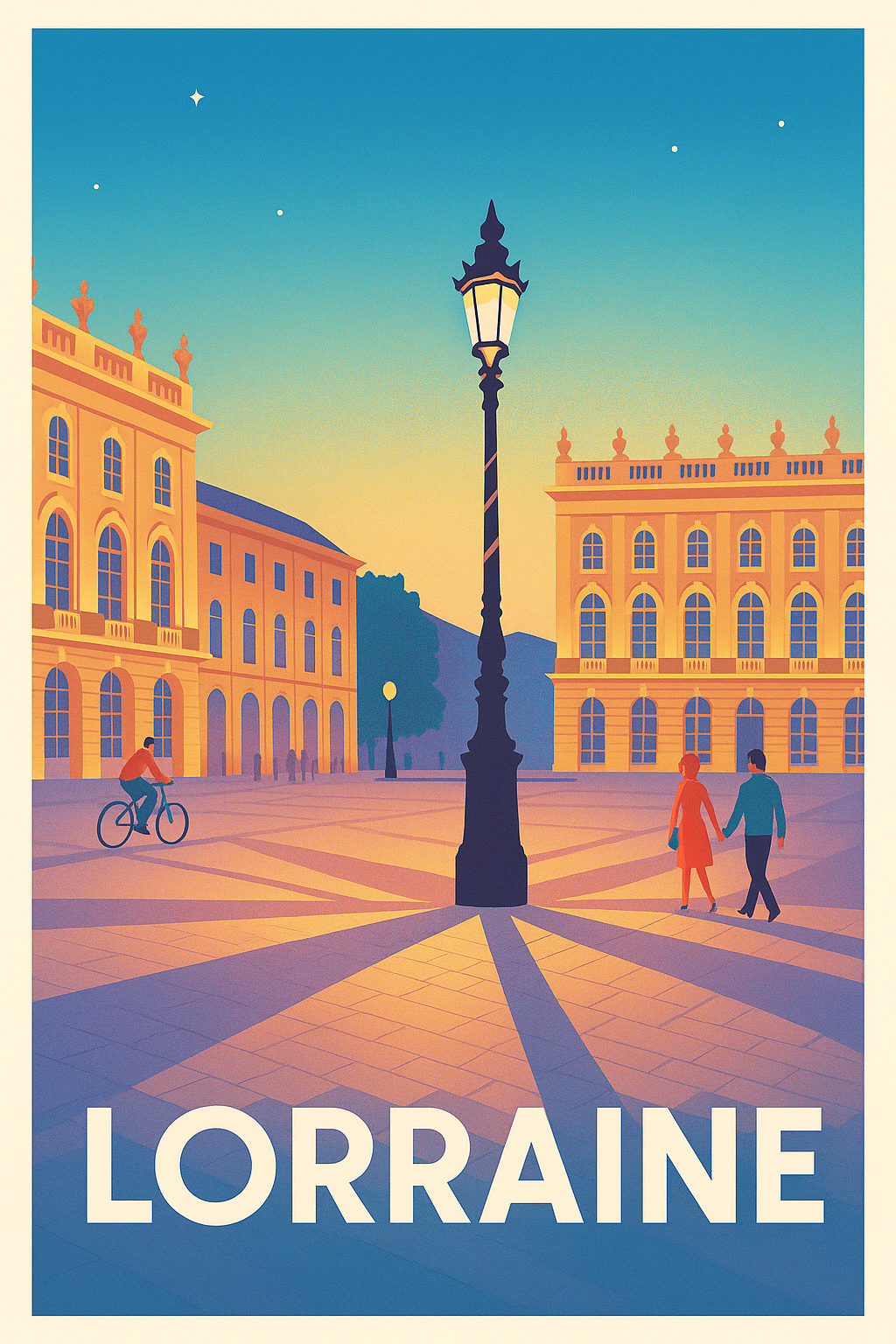 Affiche Lorraine — Lumières et charme d'une place emblématique · poster d'art de Lorraine