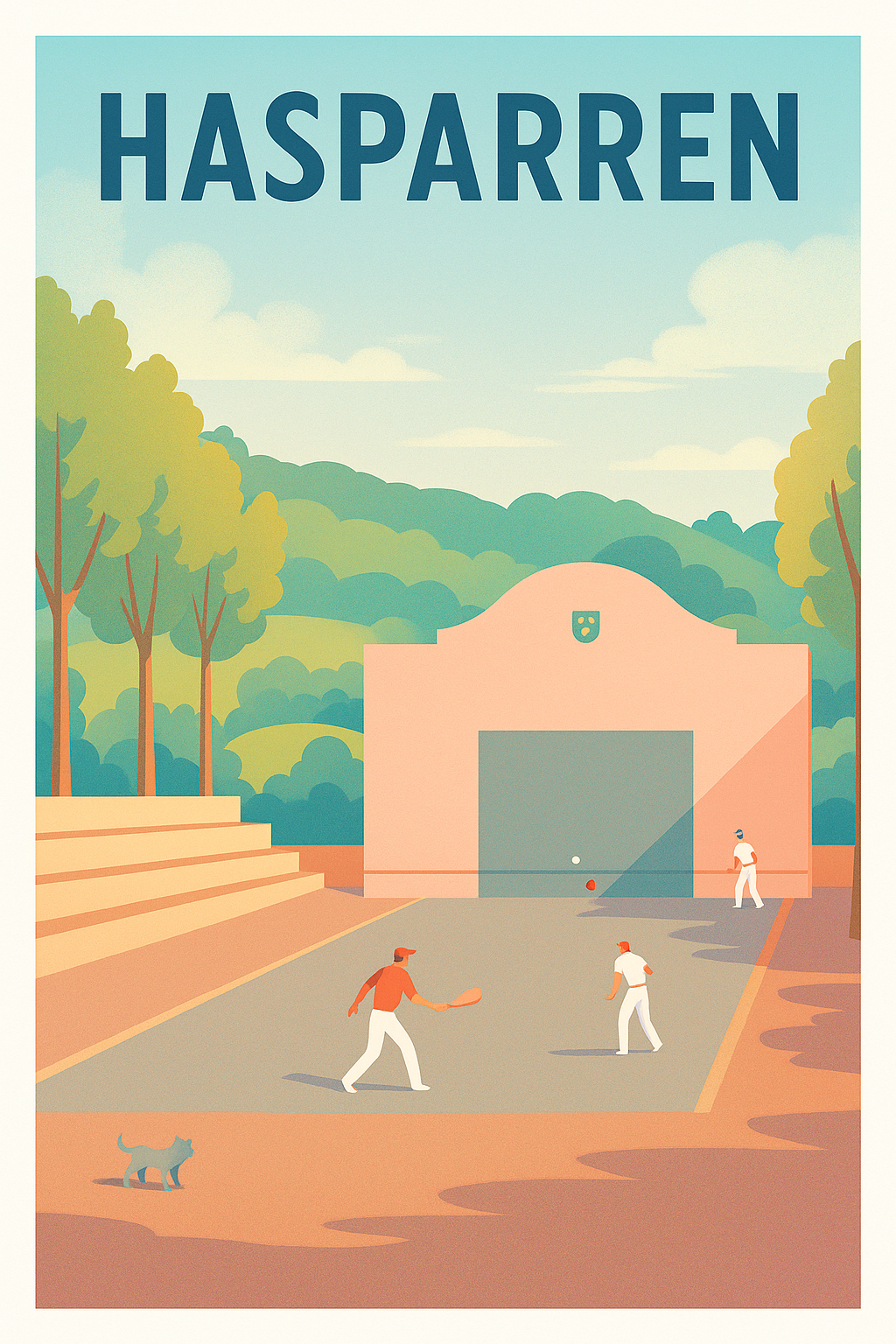 Affiche de Hasparren - L'ambiance authentique de la pelote basque
