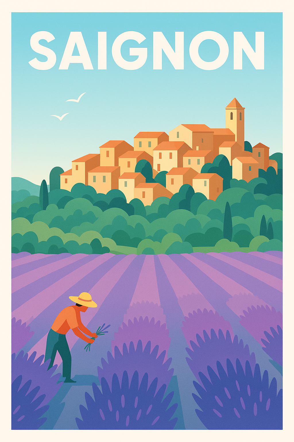 Affiche de Saignon - Le charme intemporel de la Provence en poster