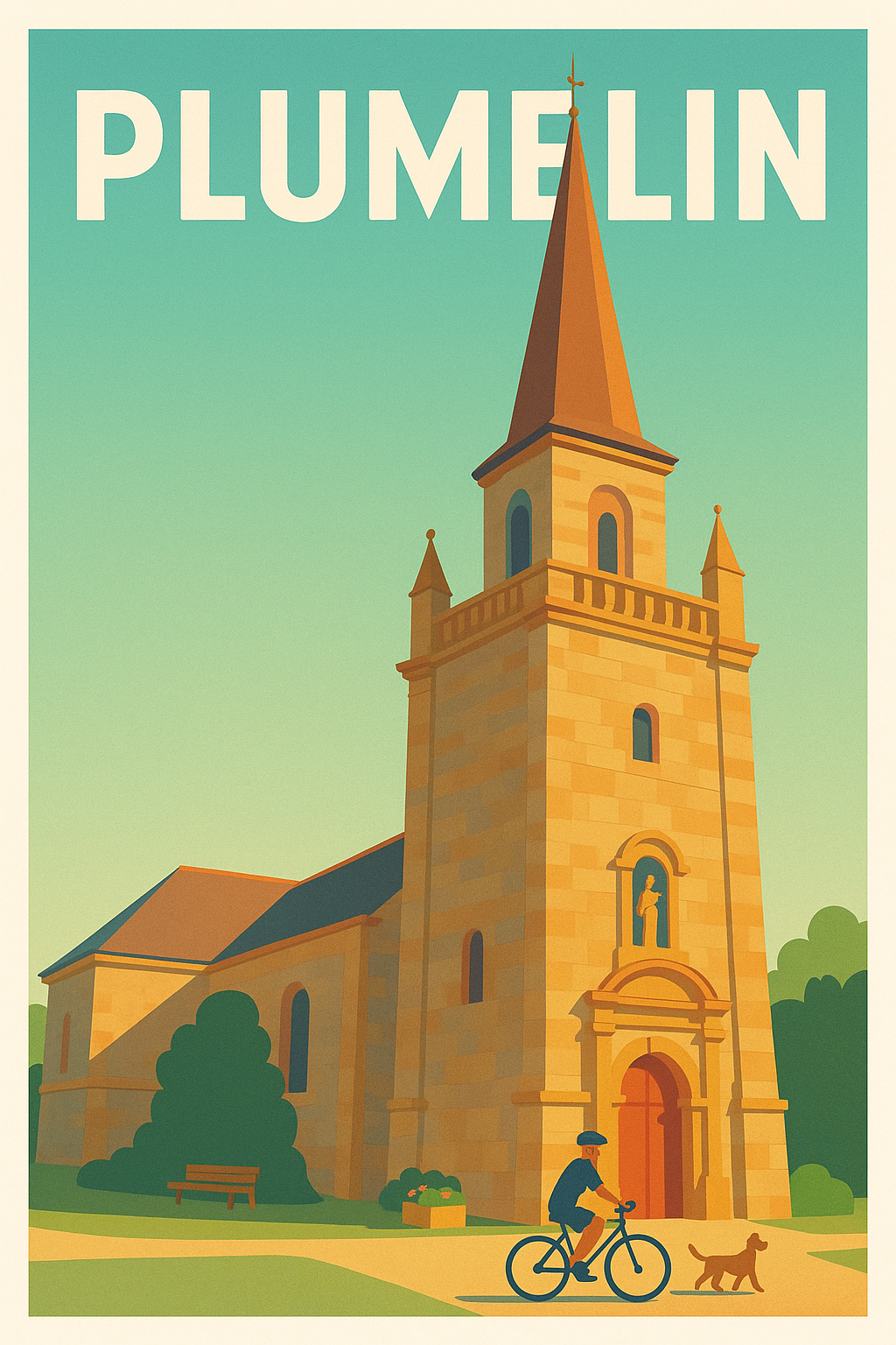 Affiche de Plumelin - L'élégance intemporelle de son église