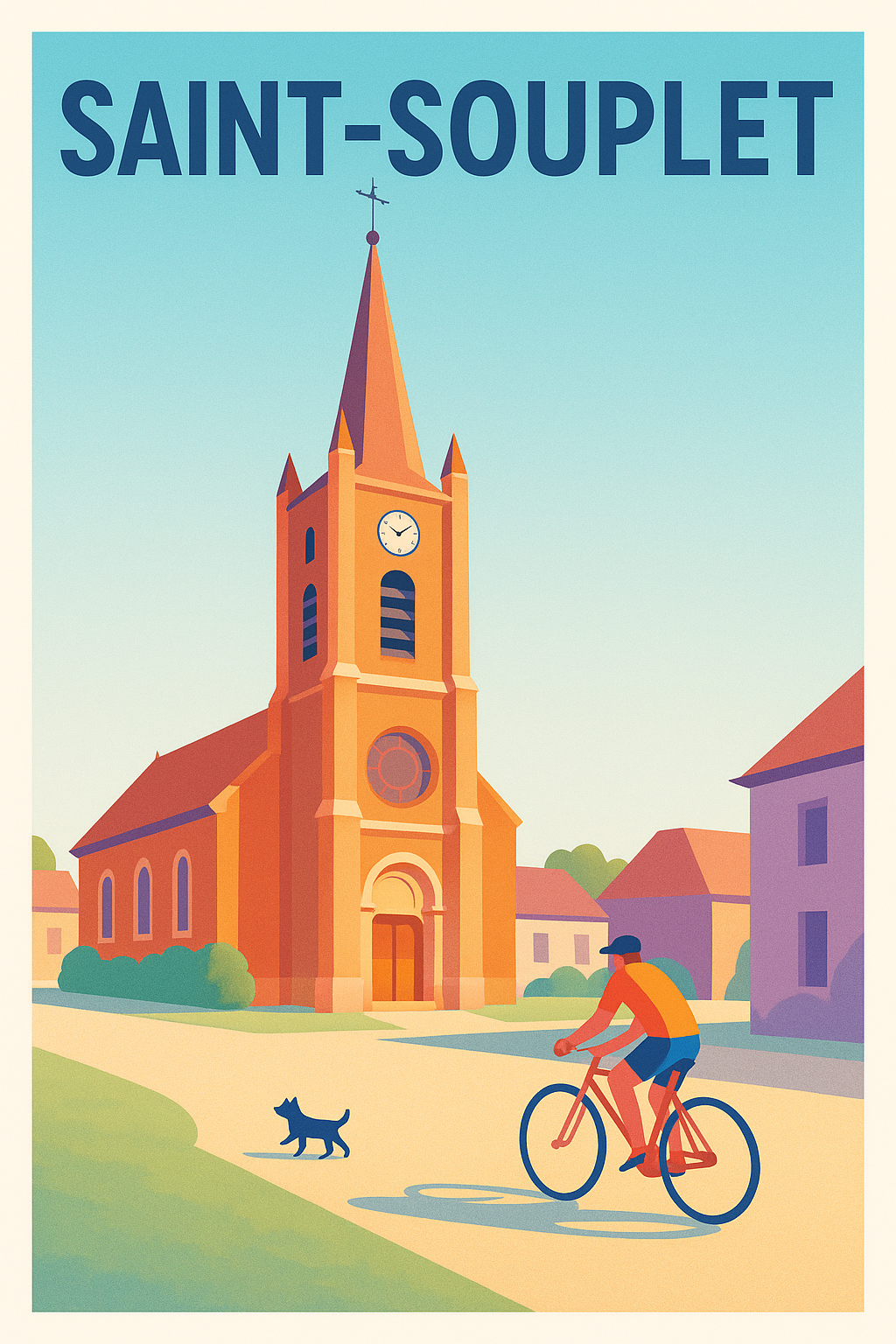 Affiche de Saint-Souplet - Un charmant village à vélo