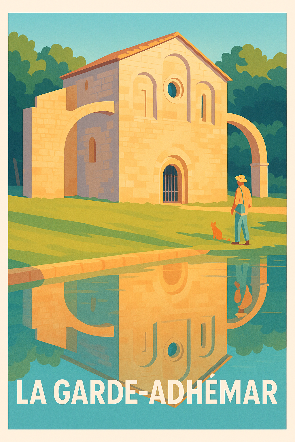 Affiche de La Garde-Adhémar - Harmonie architecturale et nature paisible