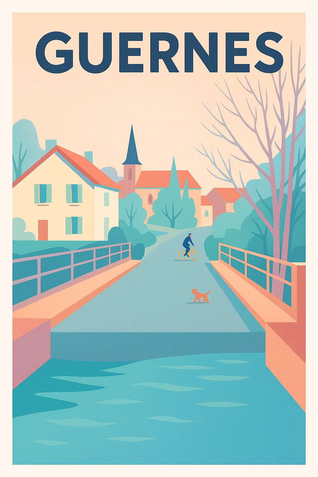 Affiche de Guernes - Charme paisible d'un village pittoresque