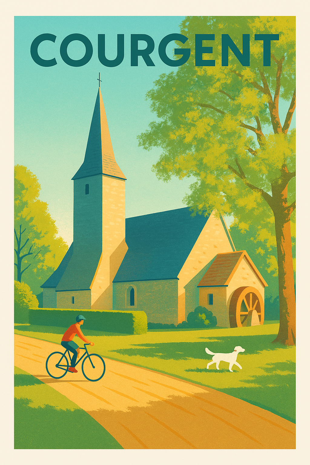 Affiche de Courgent - Sérénité à vélo au cœur du village