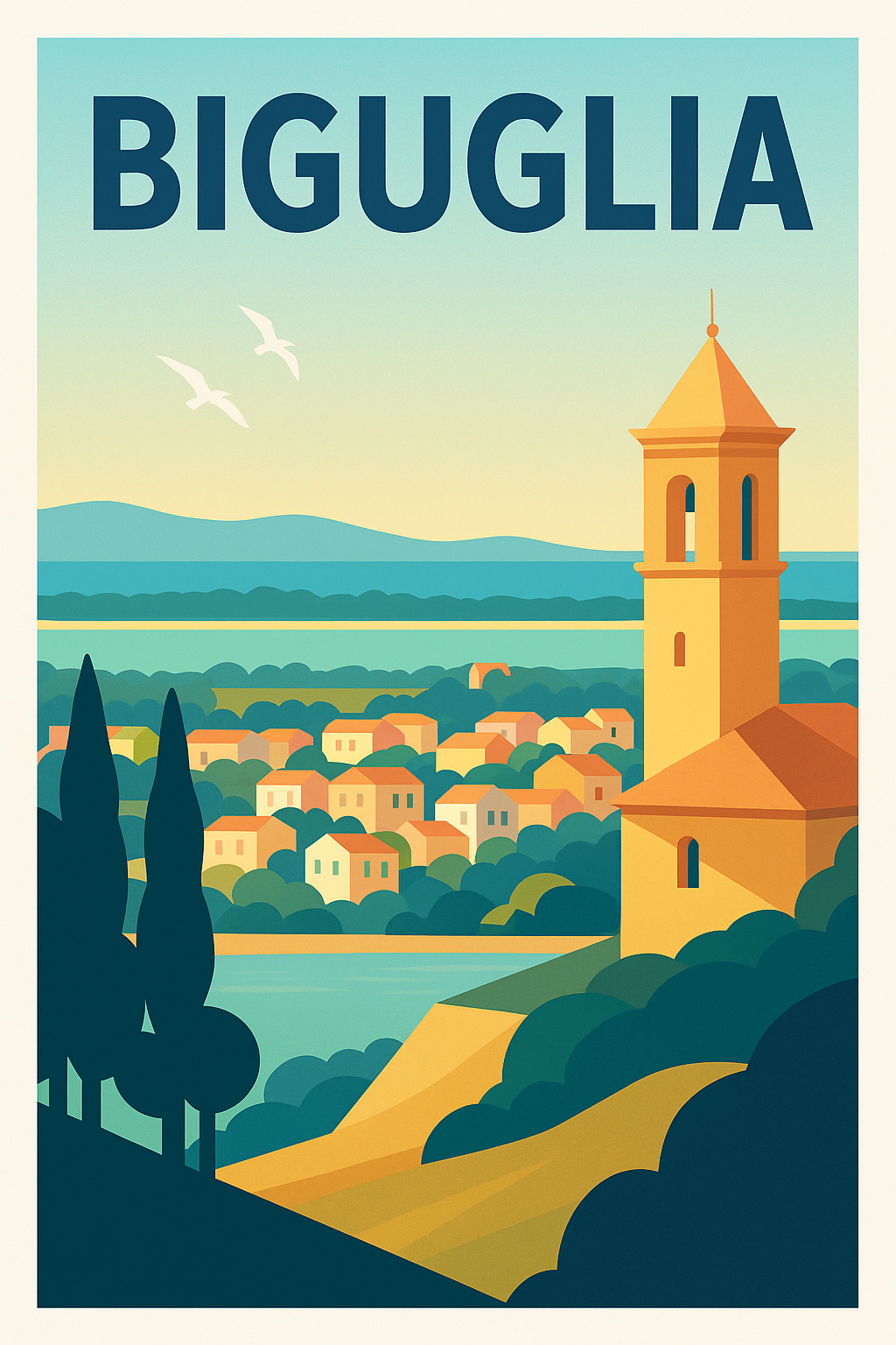 Affiche de Biguglia - Panorama ensoleillé de charme corse