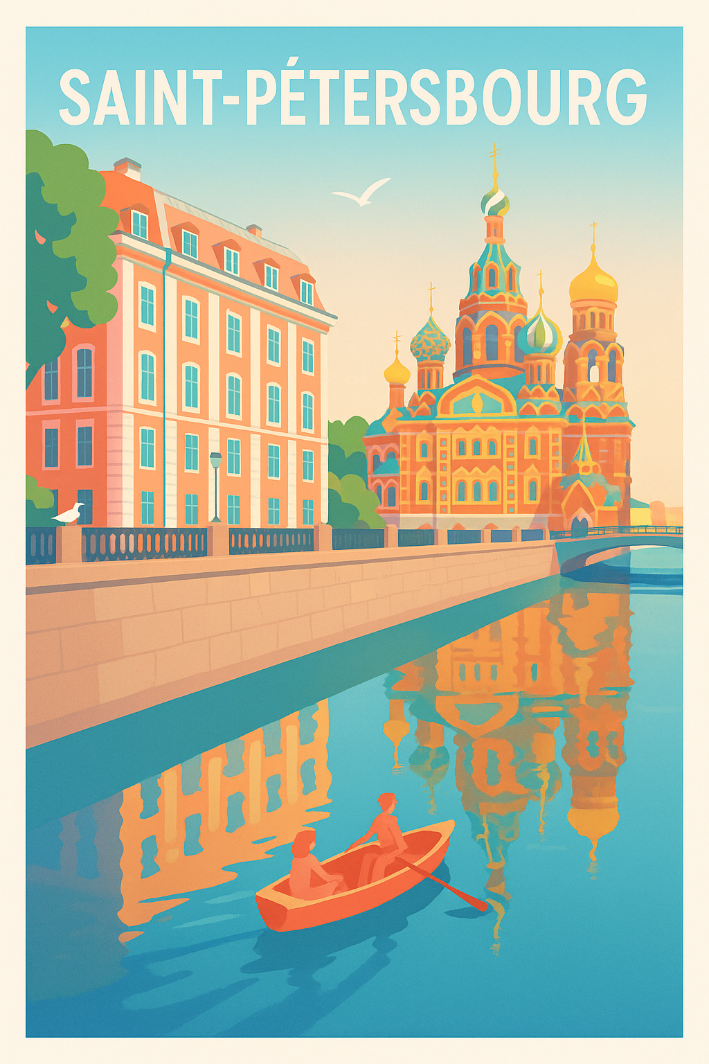 Affiche Saint-Pétersbourg — Reflets enchanteurs sur la Néva · poster d'art de Saint-Pétersbourg
