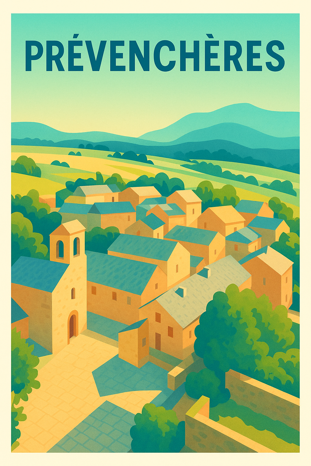Affiche de Prévenchères - Charme paisible du village occitan