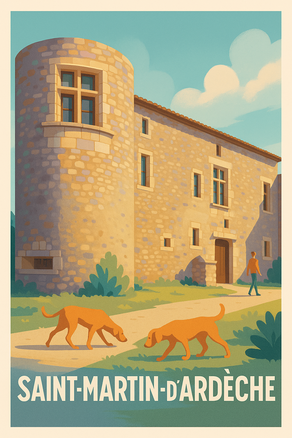 Affiche Saint-Martin-d'Ardèche — Charme et Sérénité en Ardèche · poster d'art de Saint-Martin-d'Ardèche