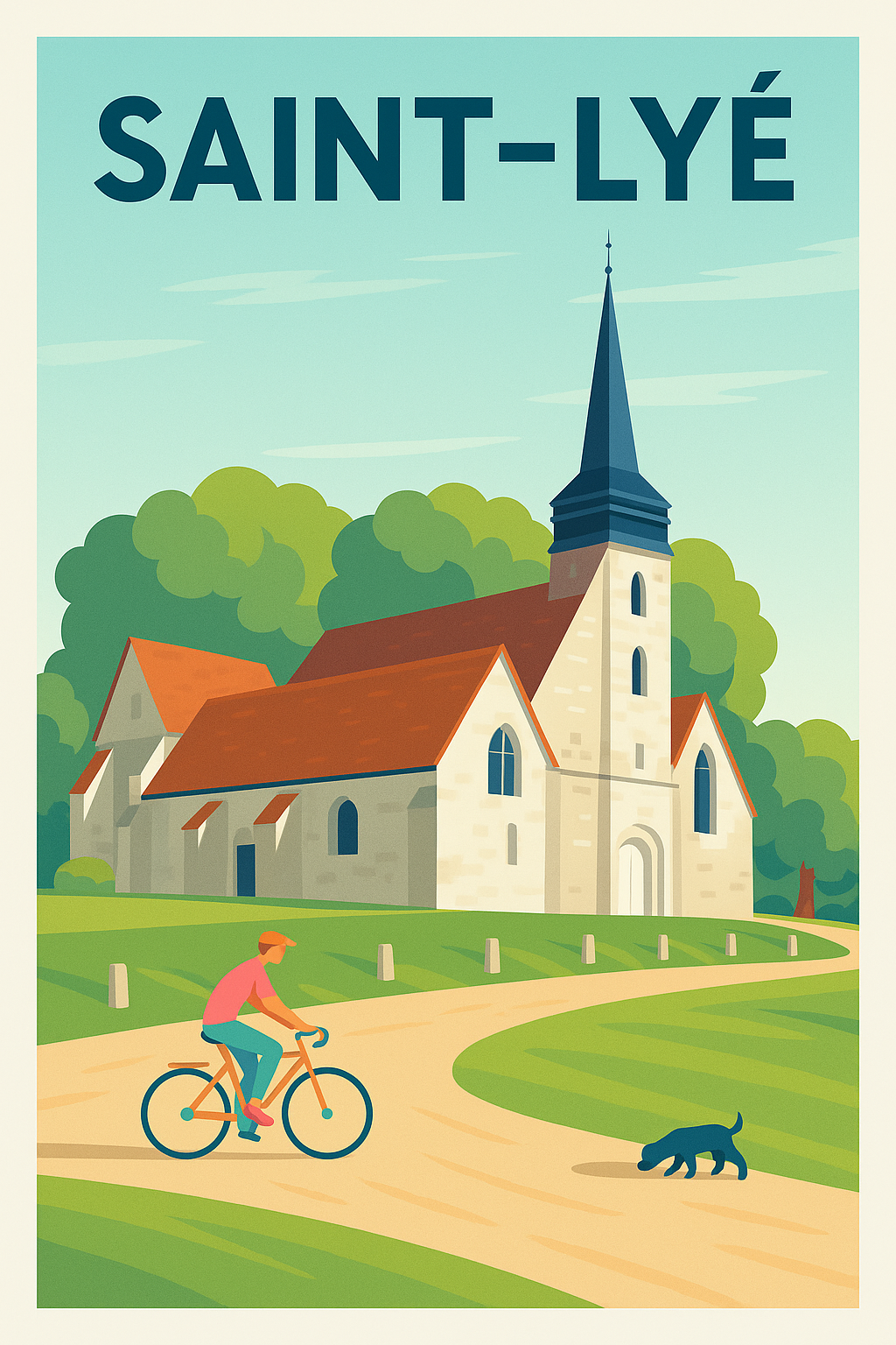 Affiche de Saint-Lyé - Charme paisible à vélo au cœur du village