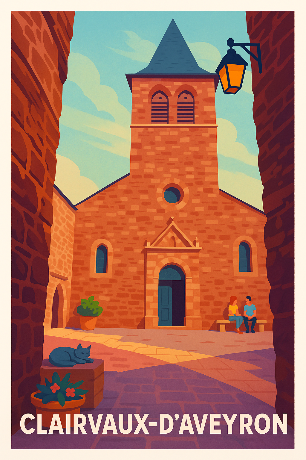 Affiche Clairvaux-d’Aveyron — Charme et Sérénité Médiévale · poster d'art de Clairvaux-d’Aveyron