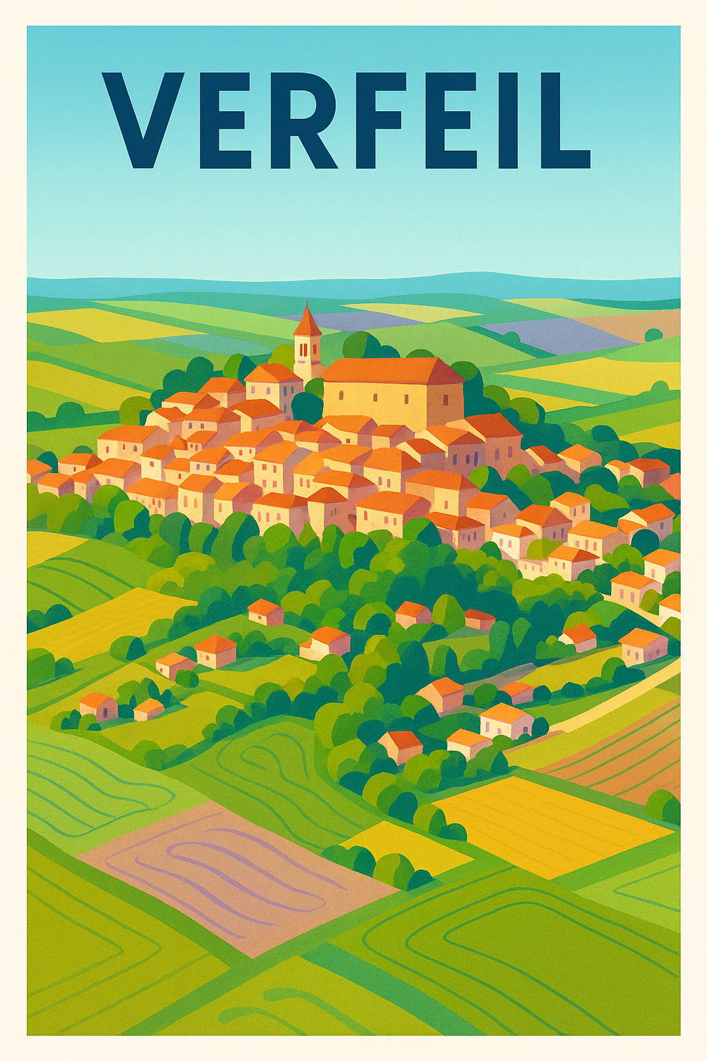 Affiche de Verfeil - Charme bucolique et couleurs lumineuses