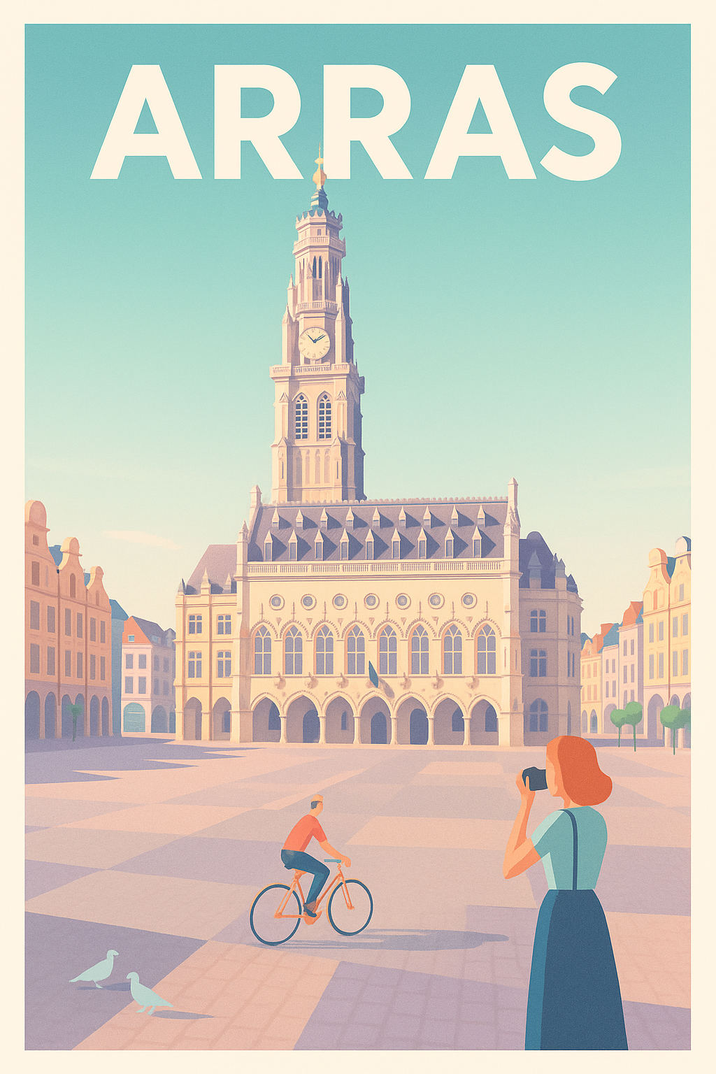 Affiche Arras — Charme et patrimoine au cœur de la Grand-Place · poster d'art de Arras
