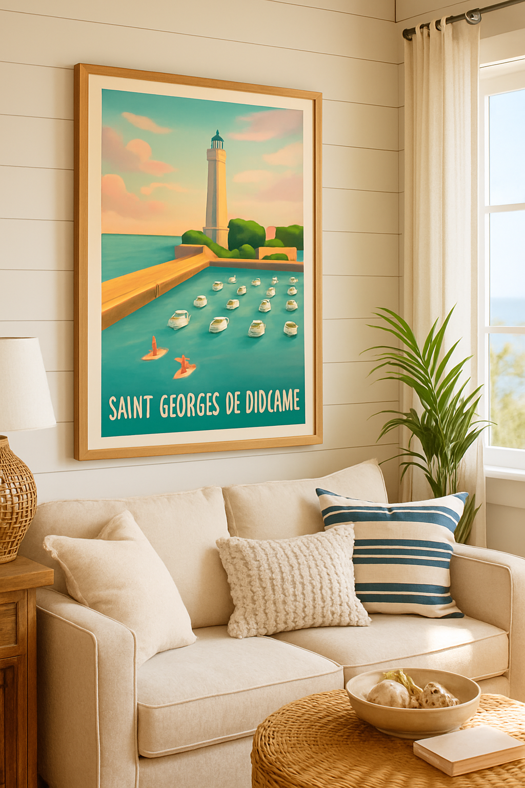 Mise en situation Affiche de Saint-Georges-de-Didonne - Charme marin et éclairage du phare