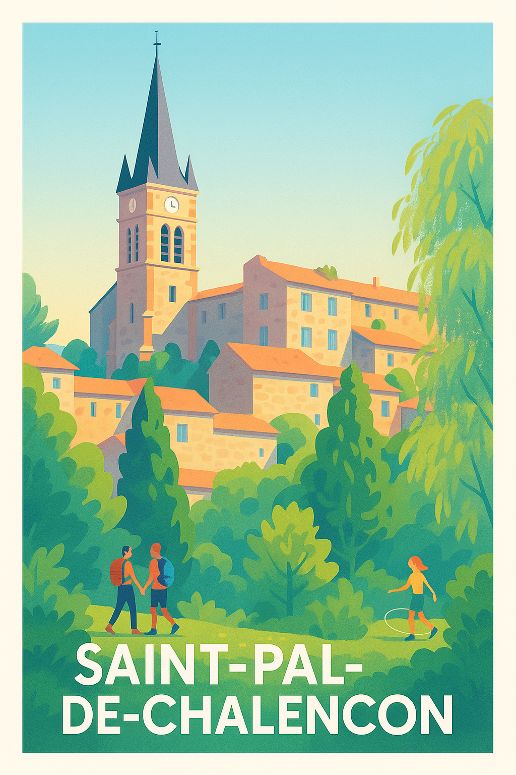 Affiche Saint-Pal-de-Chalencon — Charme et nature au cœur du village · poster d'art de Saint-Pal-de-Chalencon