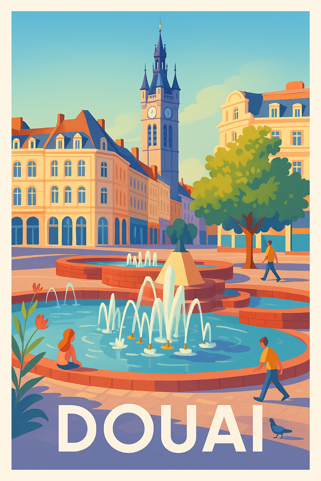 Affiche Douai — Élégance et Sérénité au Cœur de la Ville · poster d'art de Douai