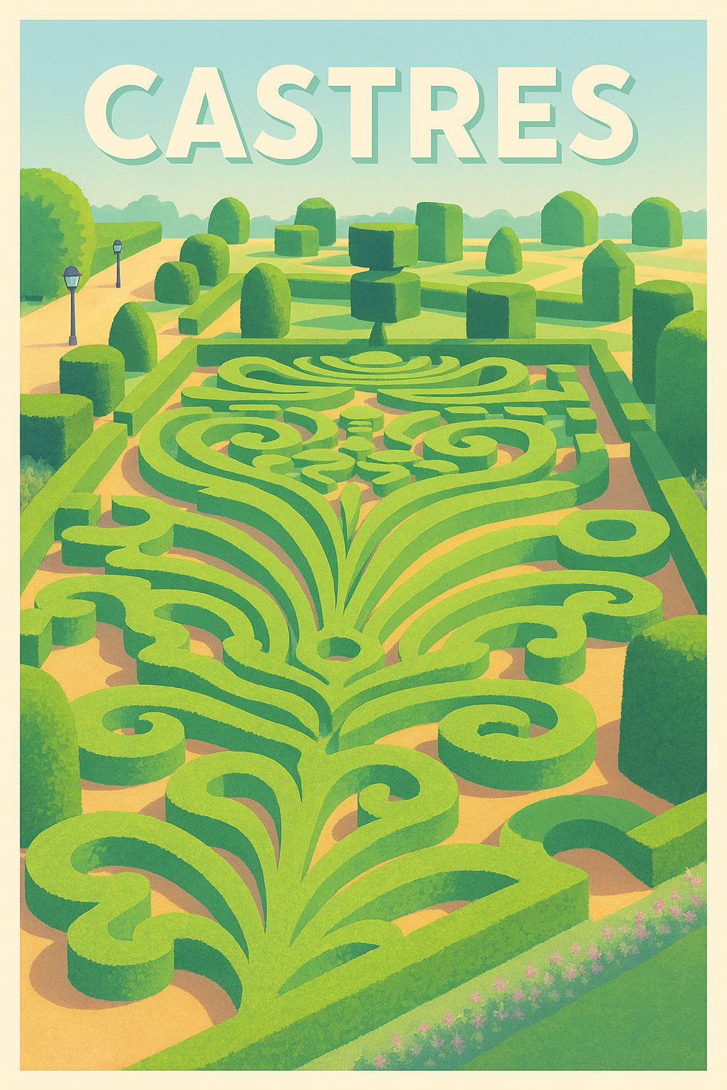 Affiche de Castres - L'élégance géométrique des jardins