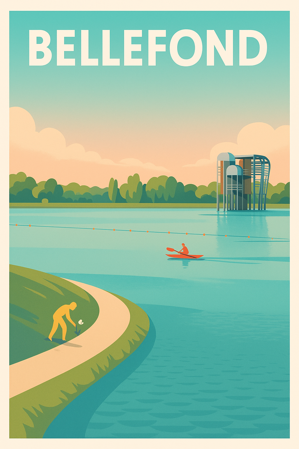 Affiche Bellefond — Sérénité au bord de l'eau · poster d'art de Bellefond