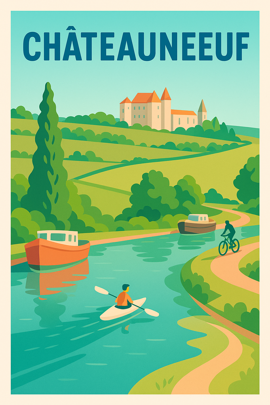 Affiche Châteauneuf — Escapade nature et détente · poster d'art de Châteauneuf