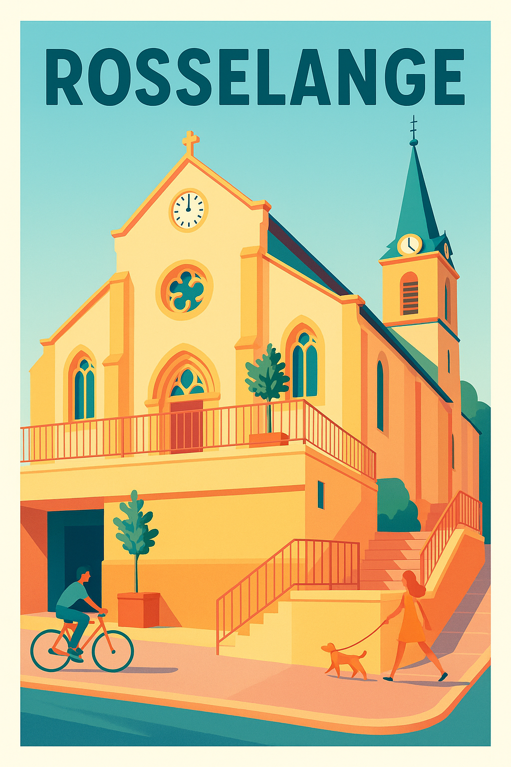 Affiche de Rosselange - Le charme tranquille de l'église au cœur de la ville