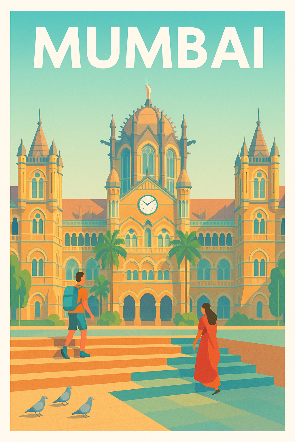 Affiche Mumbai — Découvrez l'élégance architecturale de la ville · poster d'art de Mumbai