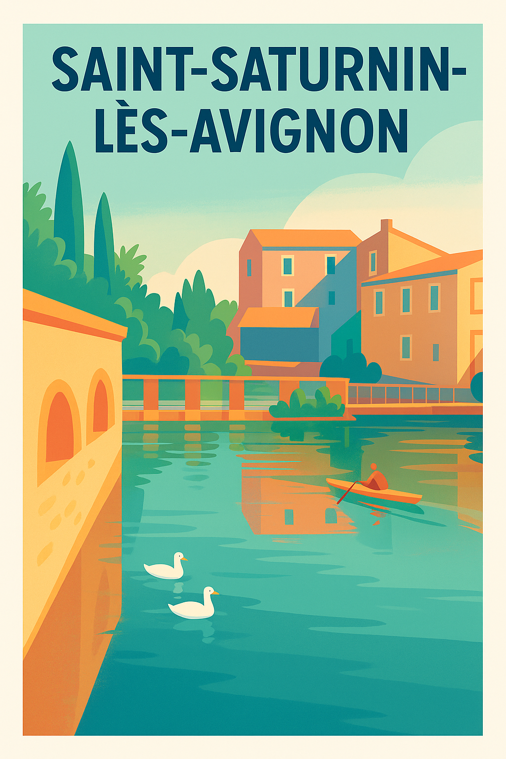 Affiche de Saint-Saturnin-lès-Avignon - Sérénité au fil de l'eau