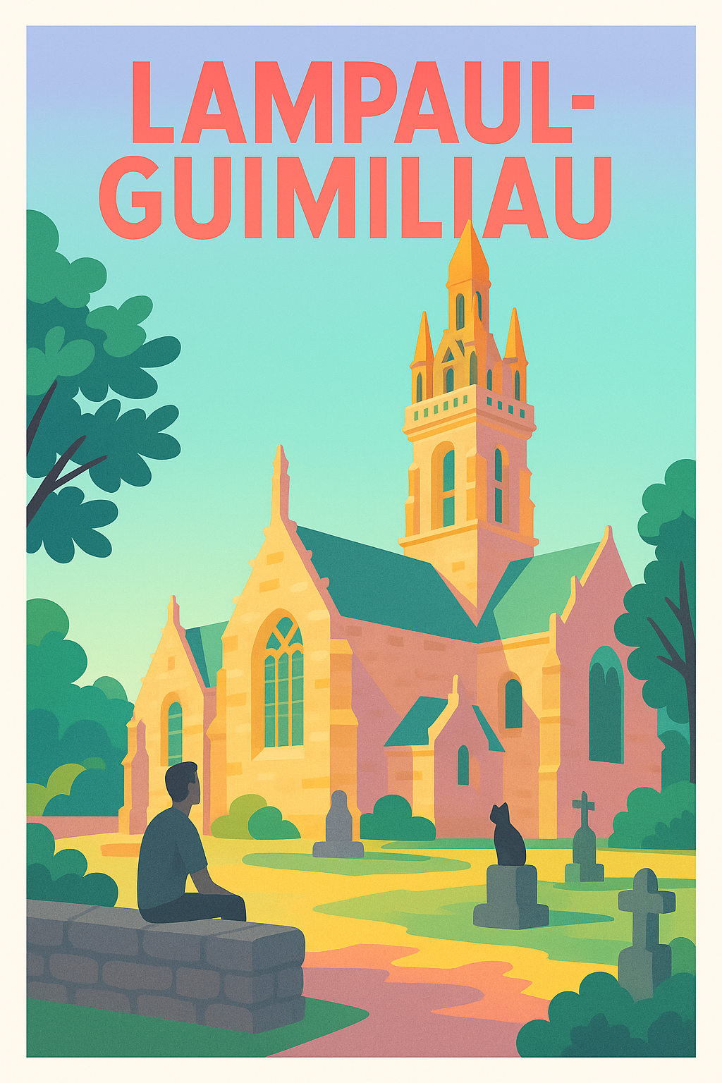 Affiche de Lampaul-Guimiliau - Charme et quiétude bretons