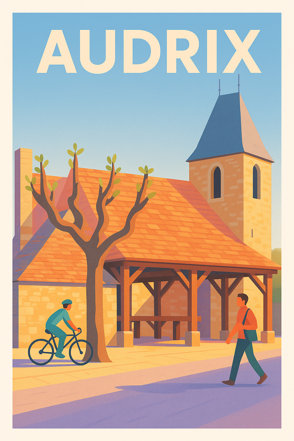 Affiche Audrix — Charme et Sérénité d’un Village Périgourdin · poster d'art de Audrix