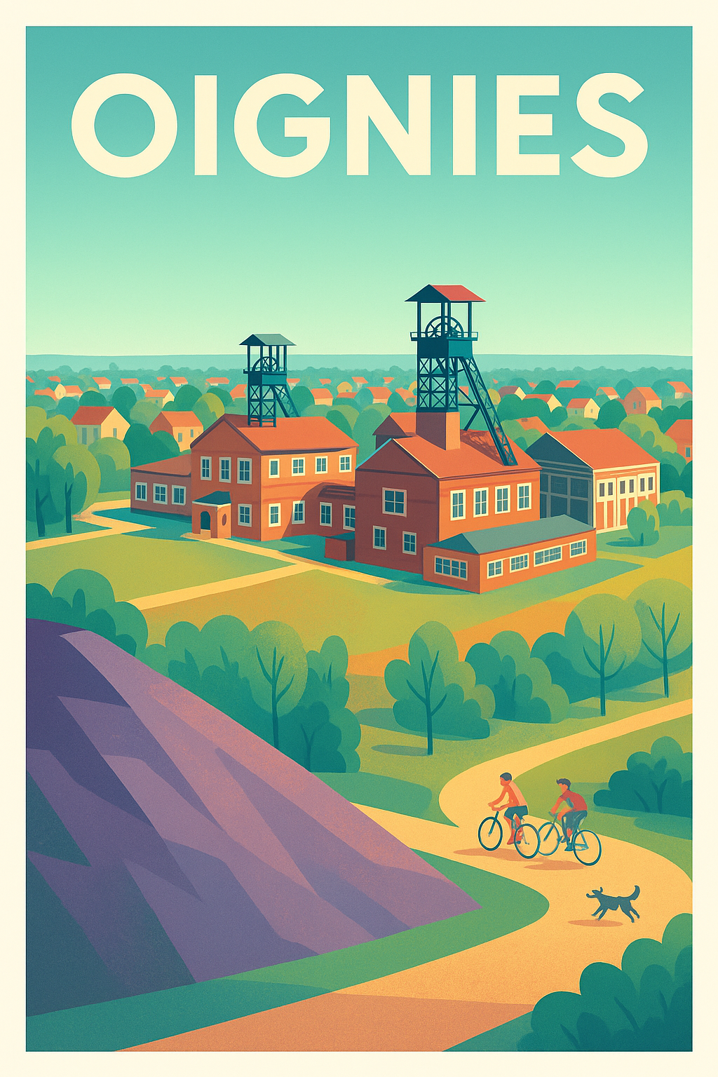 Affiche de Oignies - Charme industriel et nature apaisante