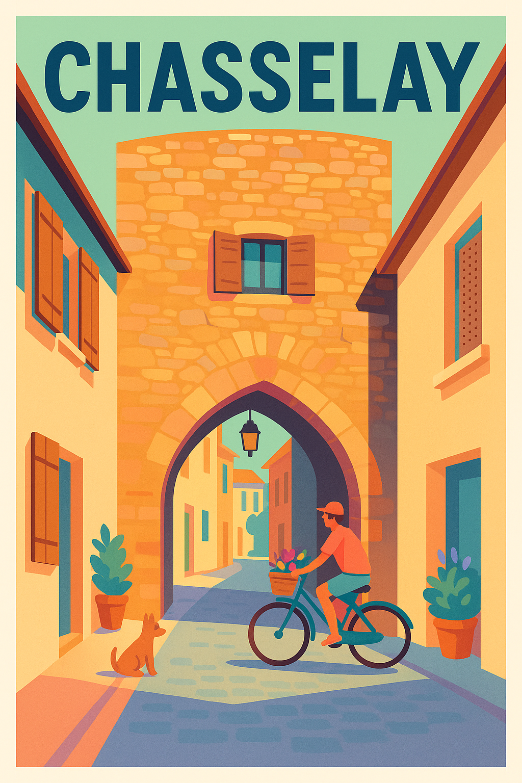 Affiche de Chasselay - Charme paisible du village à vélo