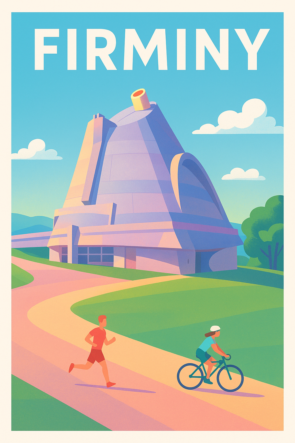 Affiche de Firminy - Vibrations sportives et architecture iconique