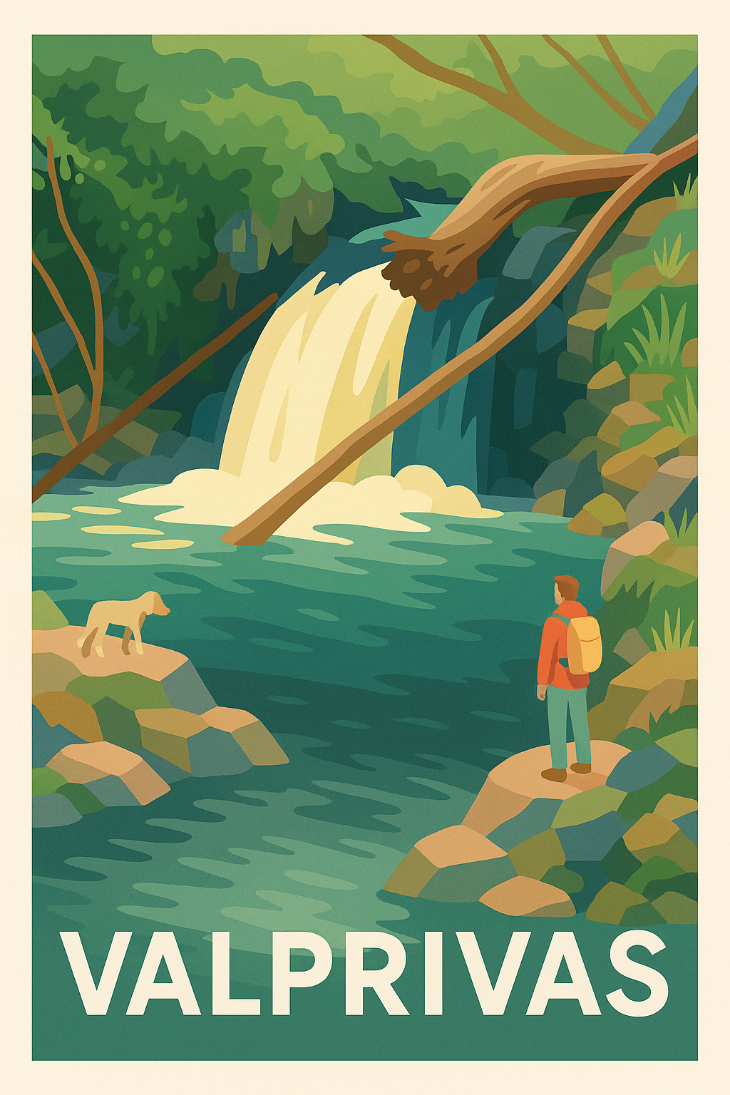 Affiche Valprivas — Évasion nature et cascades apaisantes · poster d'art de Valprivas