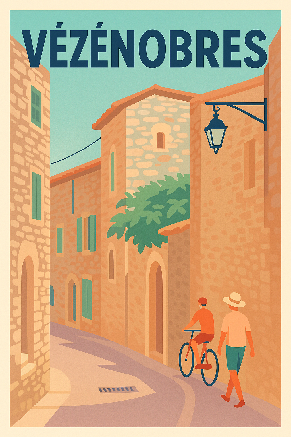 Affiche de Vézénobres - Charme provençal et ruelles ensoleillées