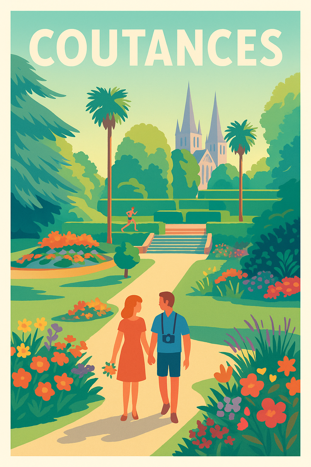 Affiche de Coutances - Promenade romantique au jardin