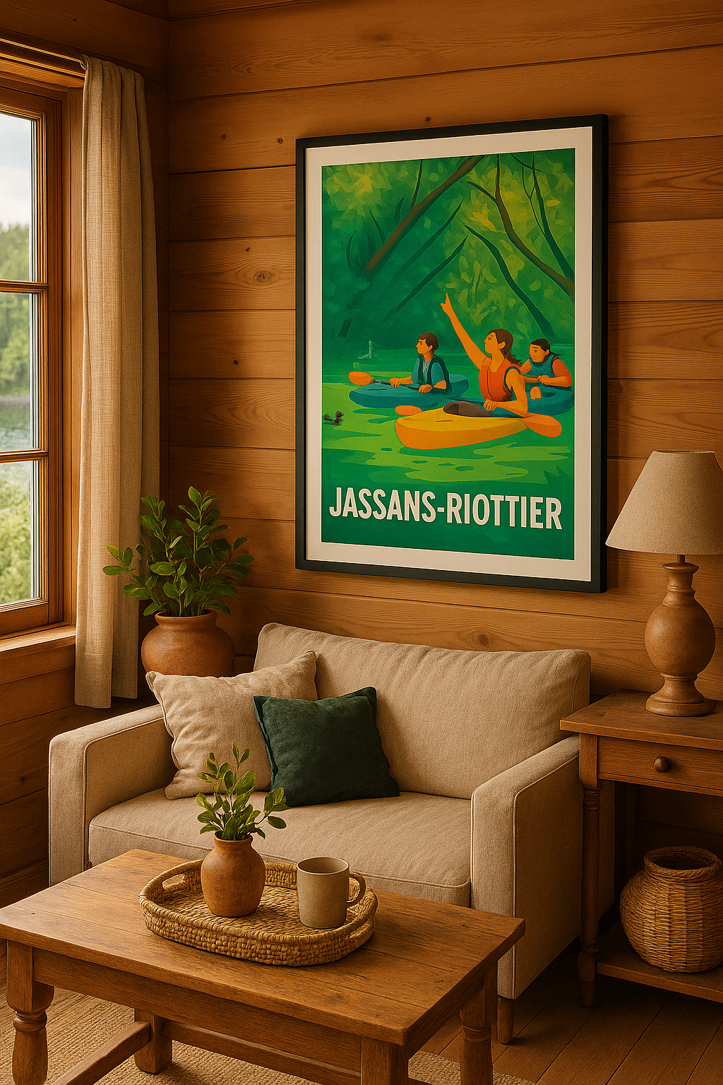 Mise en situation Affiche de Jassans-Riottier - Évasion Nature et Aventure en Canoë