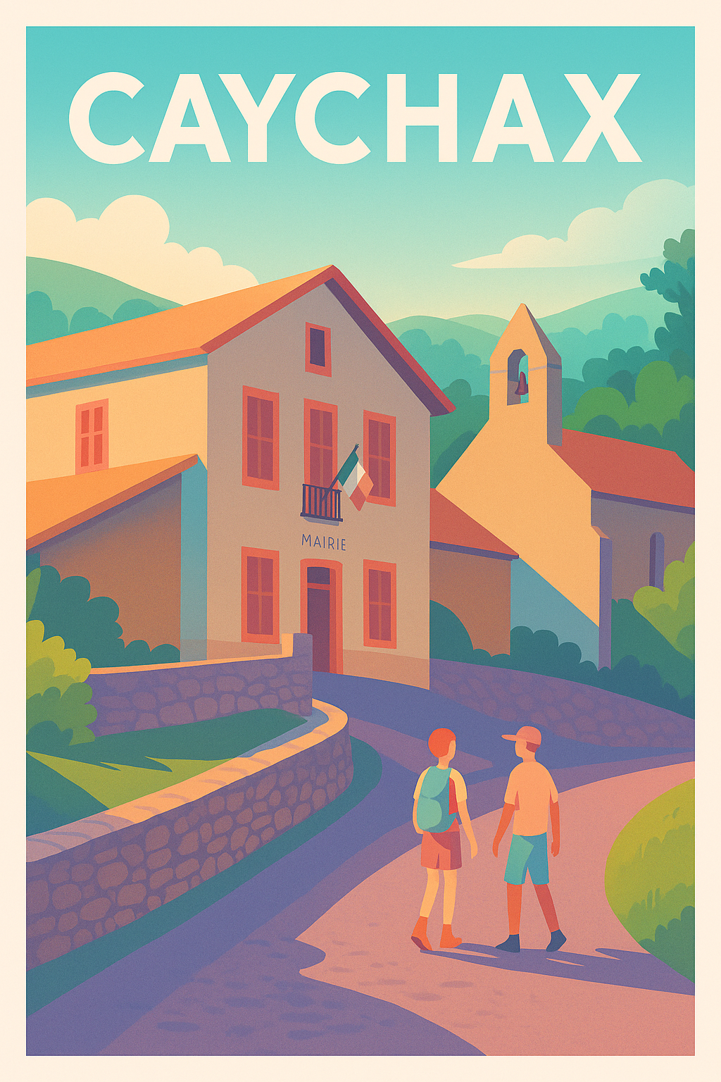 Affiche Caychax — Escapade bucolique au cœur du village · poster d'art de Caychax