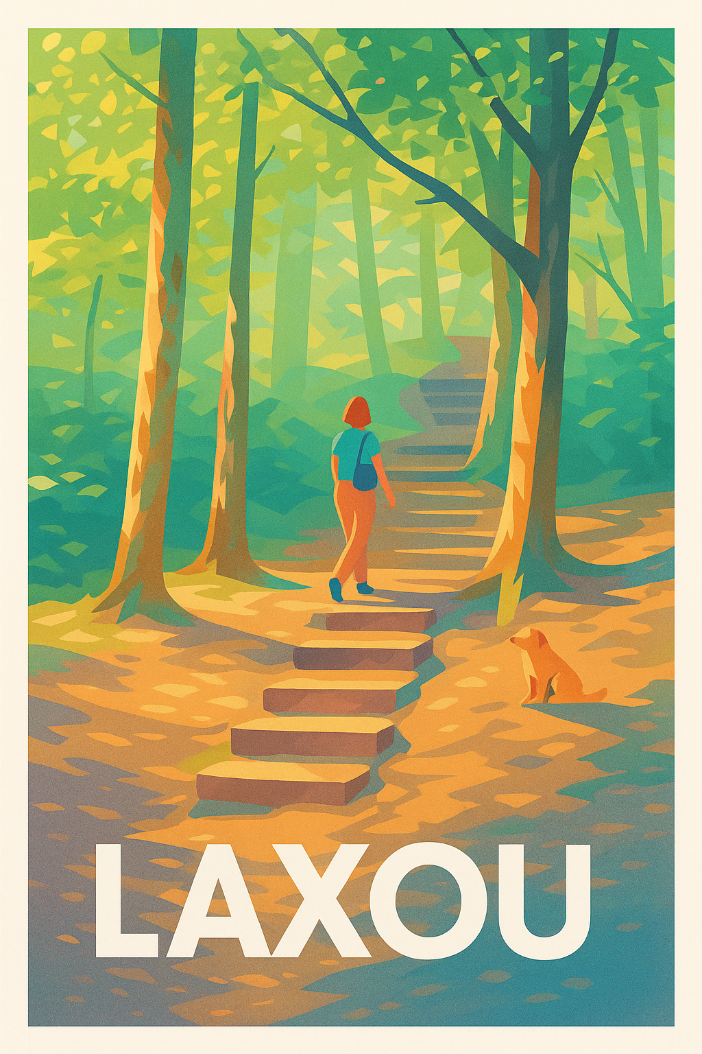 Affiche Laxou - Balade en forêt sous la lumière dorée