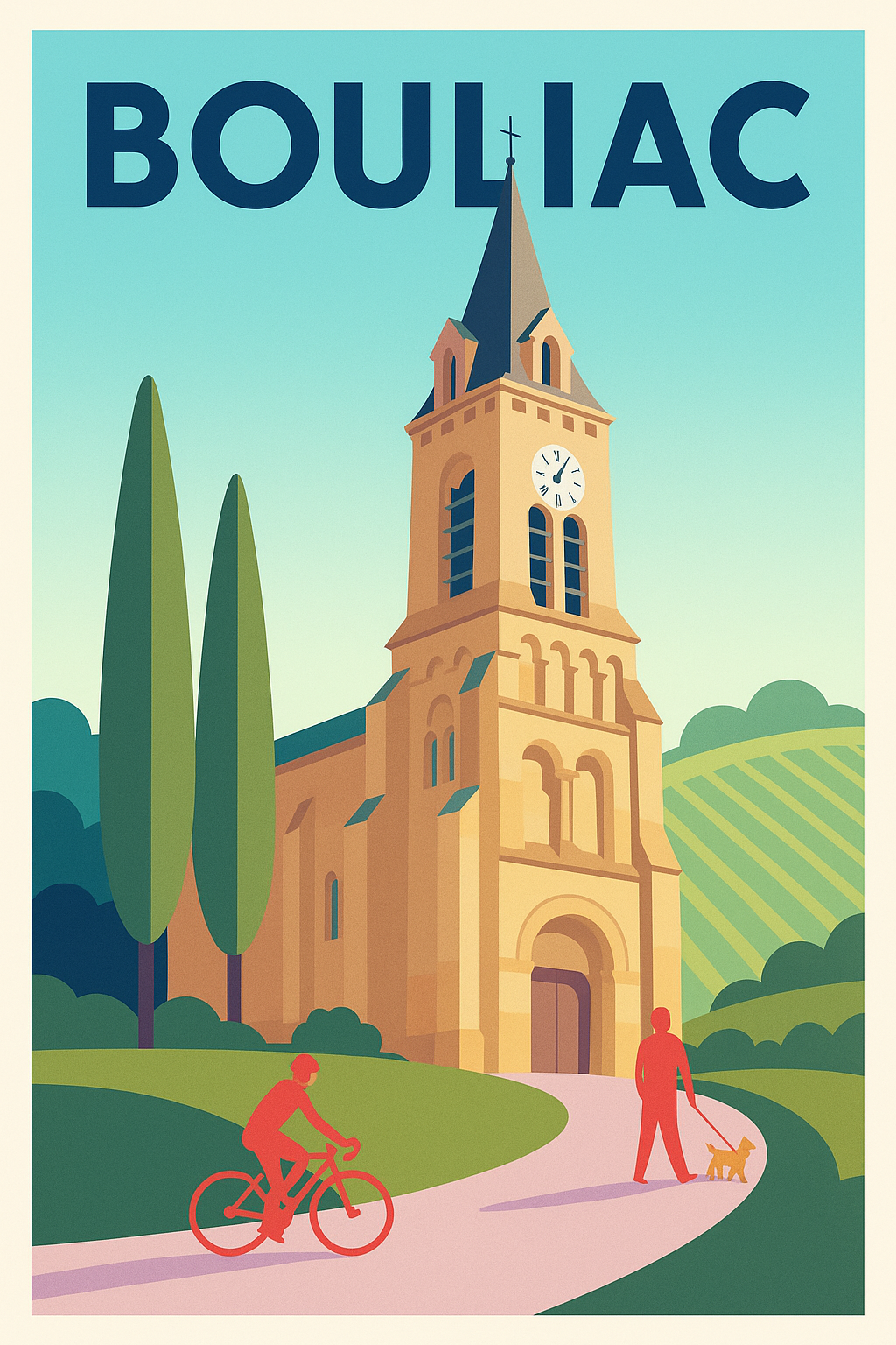Affiche de Bouliac - L'Église au cœur de la nature