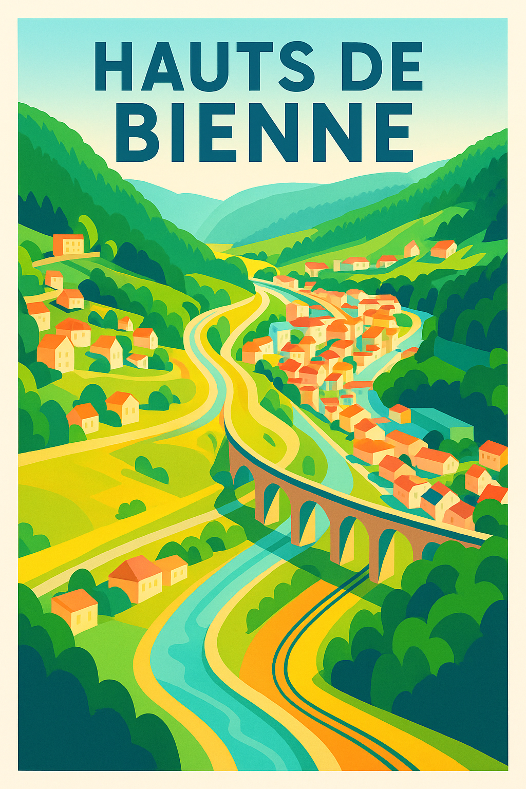 Affiche de Hauts de Bienne - Charme naturel et paysages apaisants