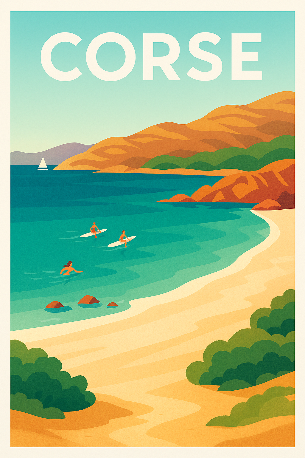 Affiche de Corse - Échappée Belle sur la Méditerranée